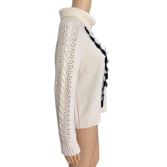 J. CREW EMBELLISHED CABLE SWEATER preppy wool blend size S - Picture 5 of 10